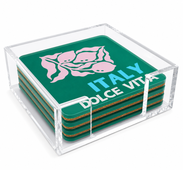 Acrylic Bon Voyage Coaster, Italy