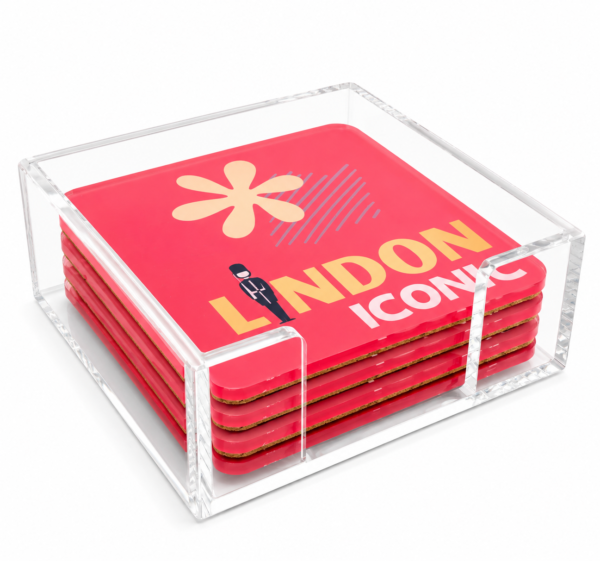 Acrylic Bon Voyage Coaster, London