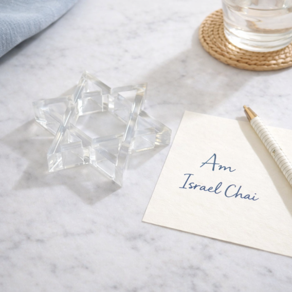 Acrylic Napkin Weight, Clear Star of David