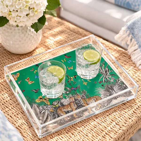 Acrylic Display Tray, Green Jungle Print