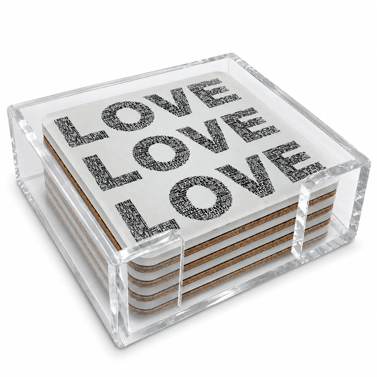 Acrylic Love Coaster, Triple Love – Maven Home Acrylic Love Coaster, Triple Love