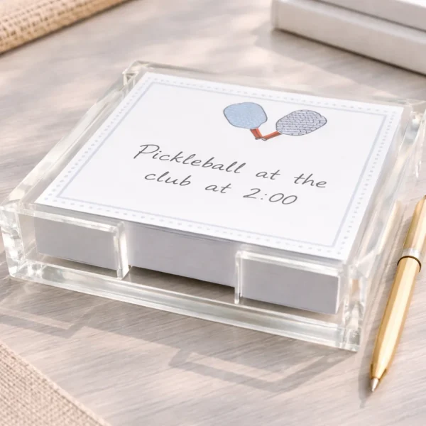 Notepad in Acrylic Holder, Pickleball
