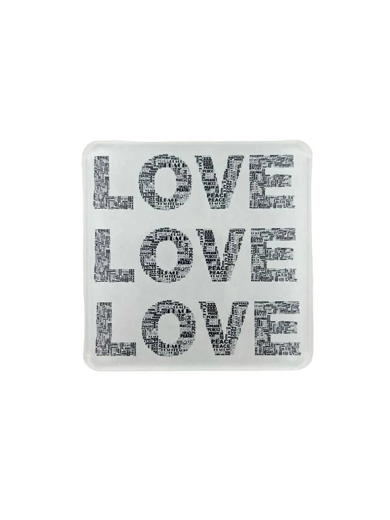 Acrylic Love Coaster, Triple Love – Maven Home Acrylic Love Coaster, Triple Love - 3