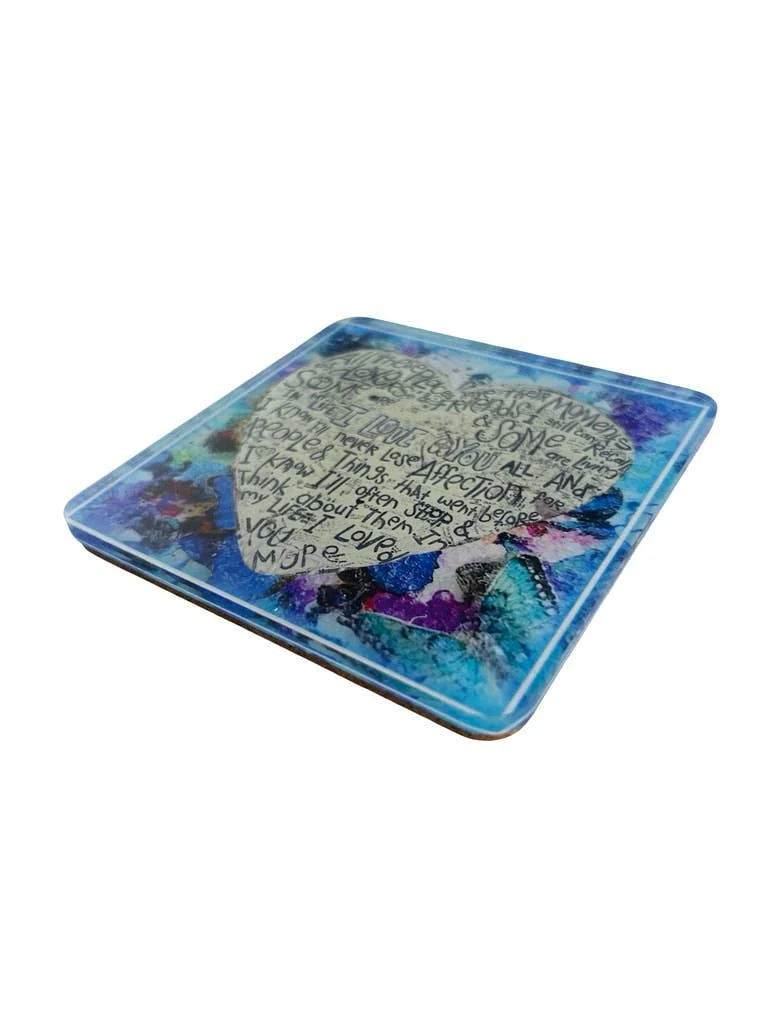 Acrylic Love Coaster, Blue Heart – Maven Home Acrylic Love Coaster, Blue Heart - 5