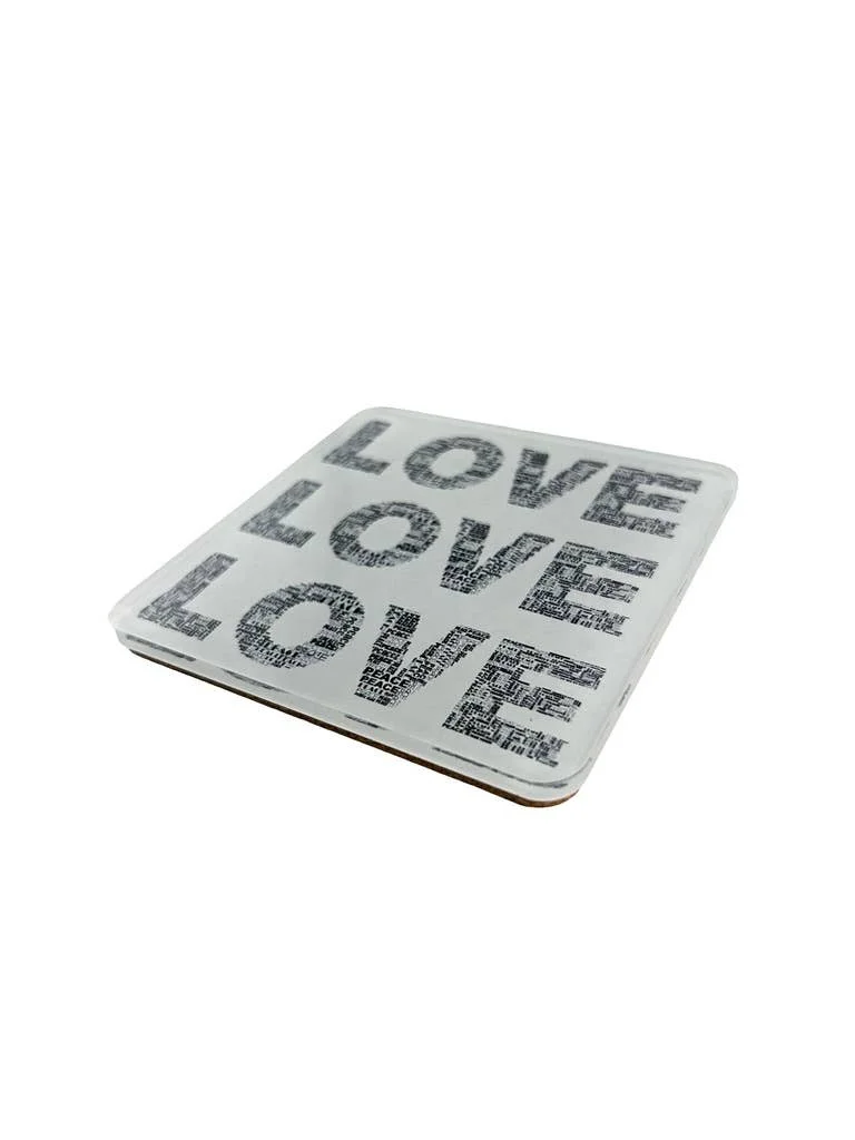 Acrylic Love Coaster, Triple Love – Maven Home Acrylic Love Coaster, Triple Love - 5