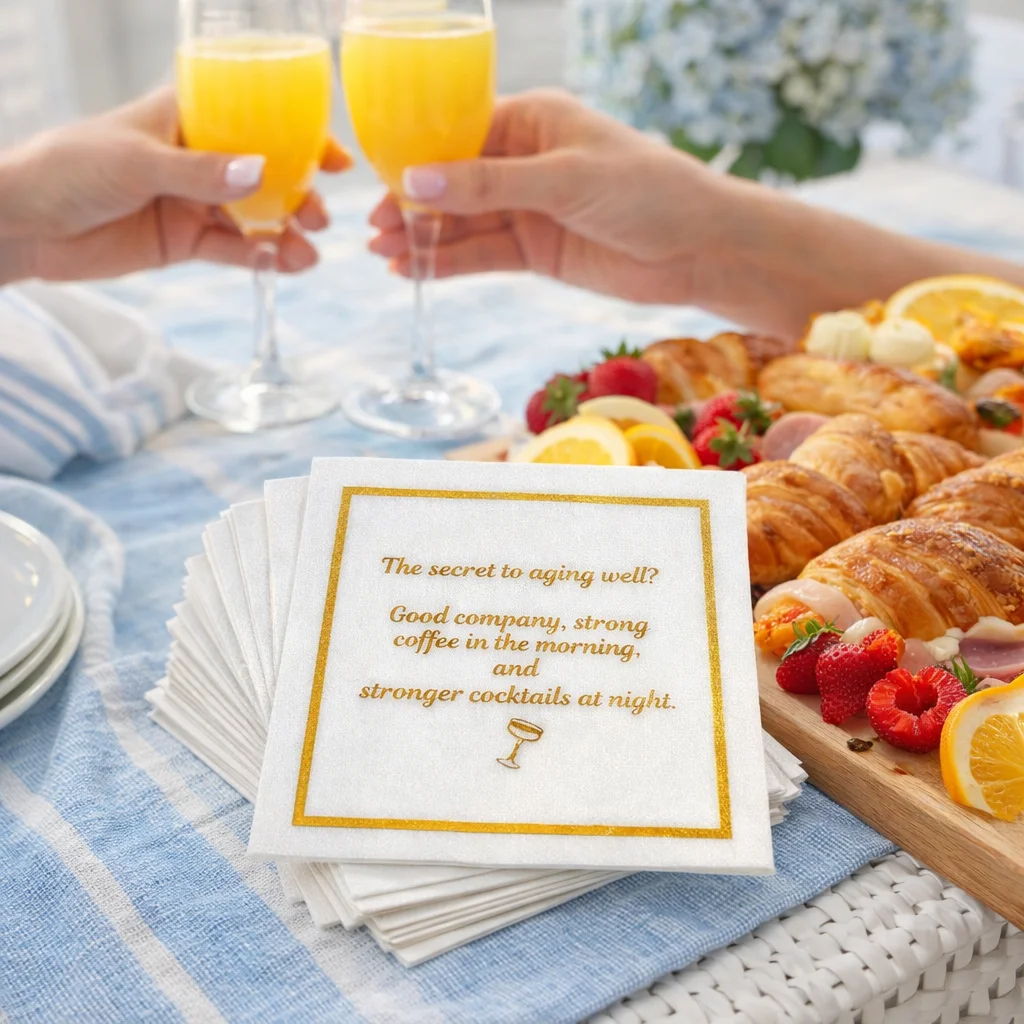 Linen-Feel Cocktail Napkins, Secret to Aging – Maven Home Linen-Feel Cocktail Napkins, Secret to Aging - 3