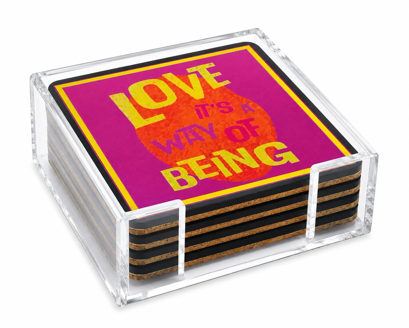 Acrylic Love Coaster, Love A Way of Being – Maven Home Acrylic Love Coaster, Love A Way of Being