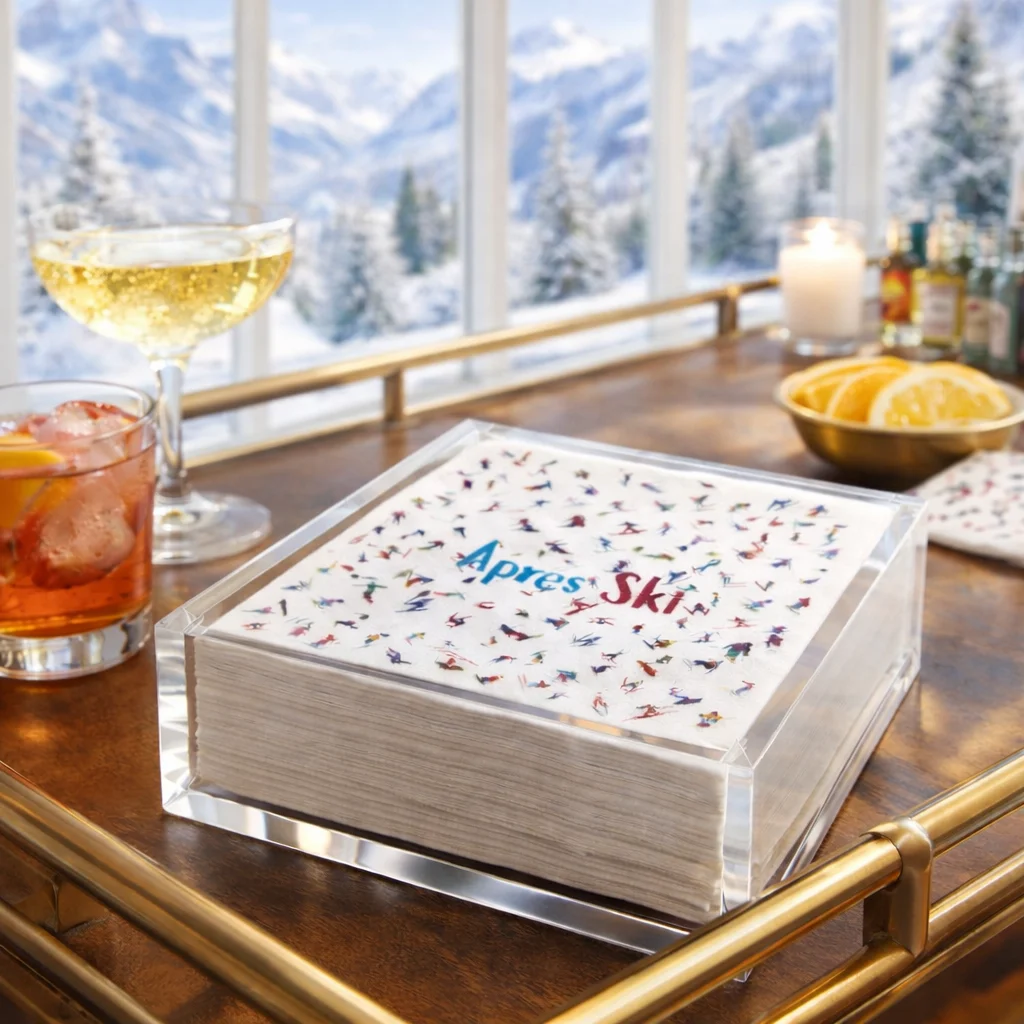 Linen-Feel Cocktail Napkins, Apres Ski – Maven Home Linen-Feel Cocktail Napkins, Apres Ski - 4