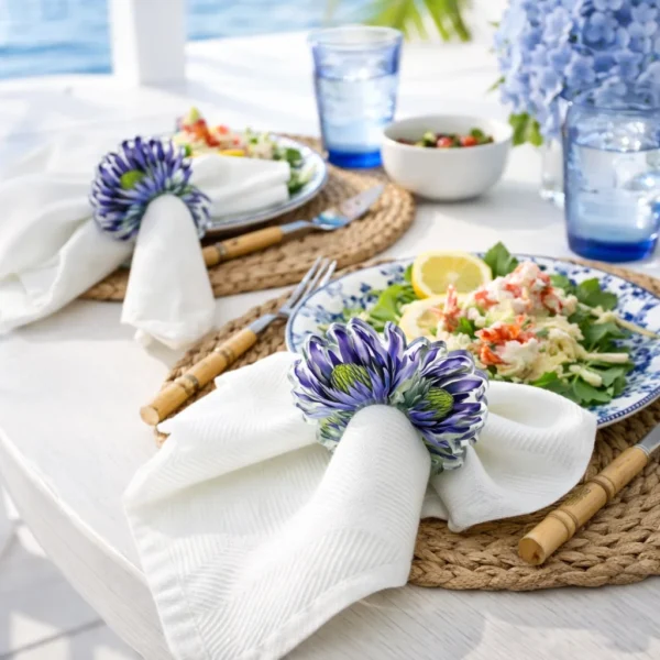Acrylic Napkin Ring, Artichoke Set of 4