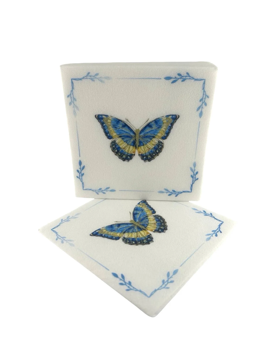 Linen-Feel Cocktail Napkins, Blue Butterfly – Maven Home Linen-Feel Cocktail Napkins, Blue Butterfly - 6