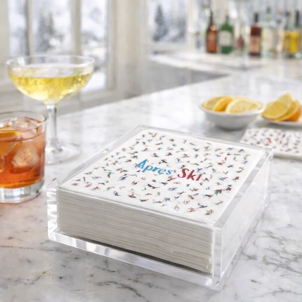 Linen-Feel Cocktail Napkins, Apres Ski – Maven Home Linen-Feel Cocktail Napkins, Apres Ski - 3