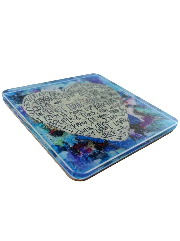 Acrylic Love Coaster, Blue Heart – Maven Home Acrylic Love Coaster, Blue Heart - 6