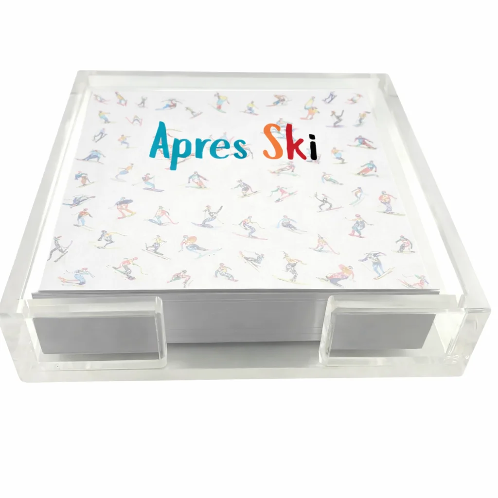 Notepad in Acrylic Holder, Apres Ski – Maven Home Notepad in Acrylic Holder, Apres Ski - 5