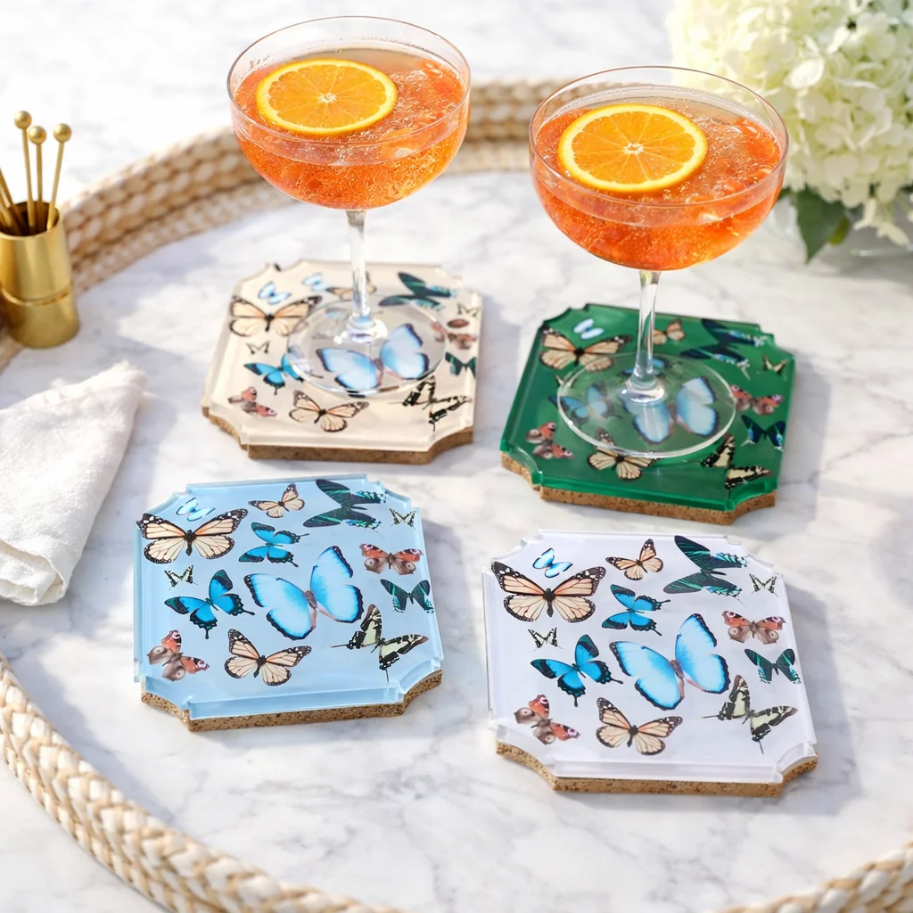 Boxed Coaster Set, Butterfly – Maven Home Boxed Coaster Set, Butterfly