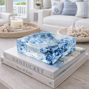 Acrylic Bowl, Aura Blue Iris