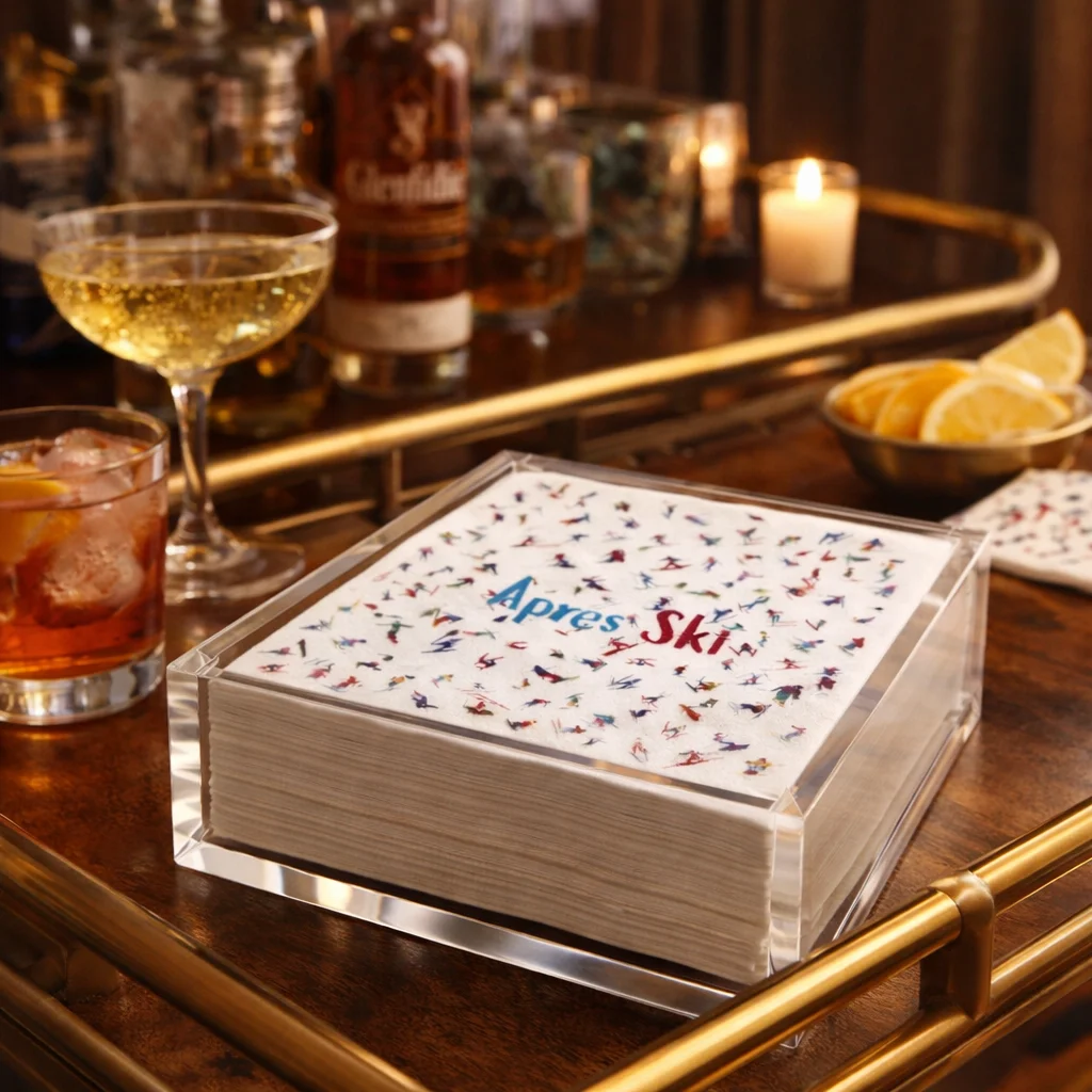 Linen-Feel Cocktail Napkins, Apres Ski – Maven Home Linen-Feel Cocktail Napkins, Apres Ski - 5