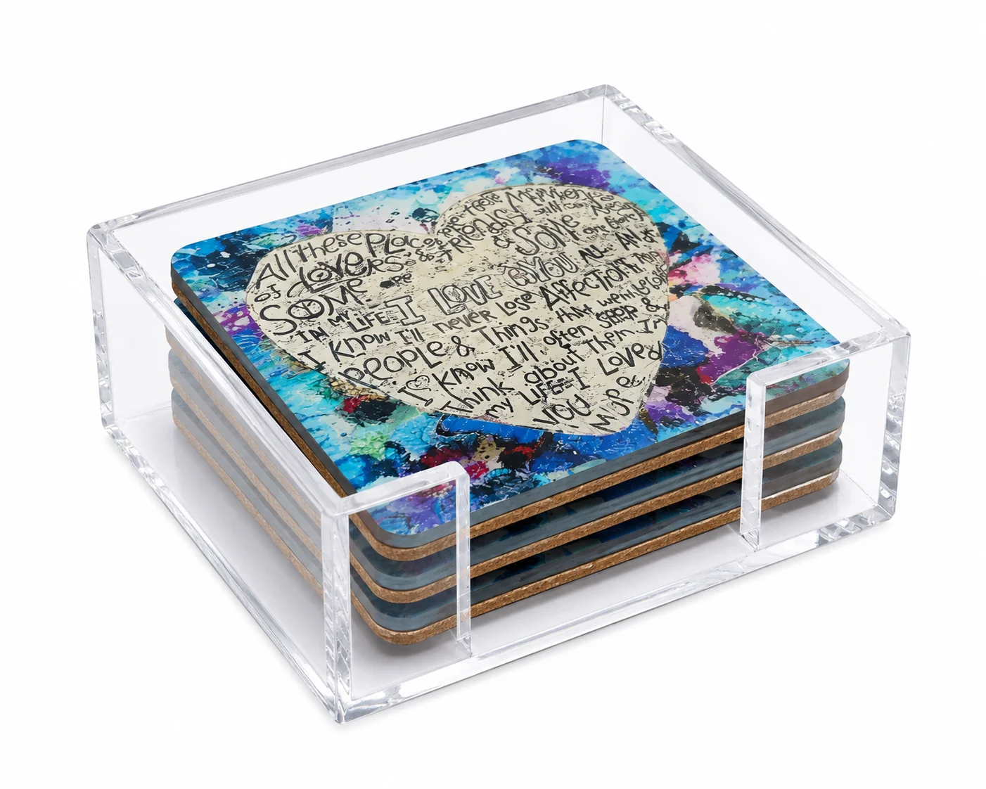 Acrylic Love Coaster, Blue Heart – Maven Home Acrylic Love Coaster, Blue Heart - 7