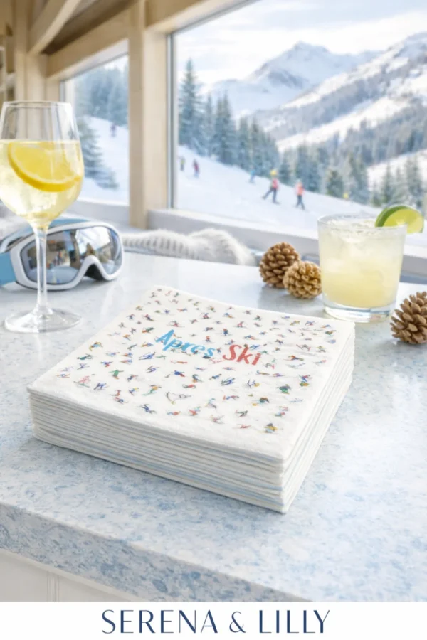 Linen-Feel Cocktail Napkins, Apres Ski
