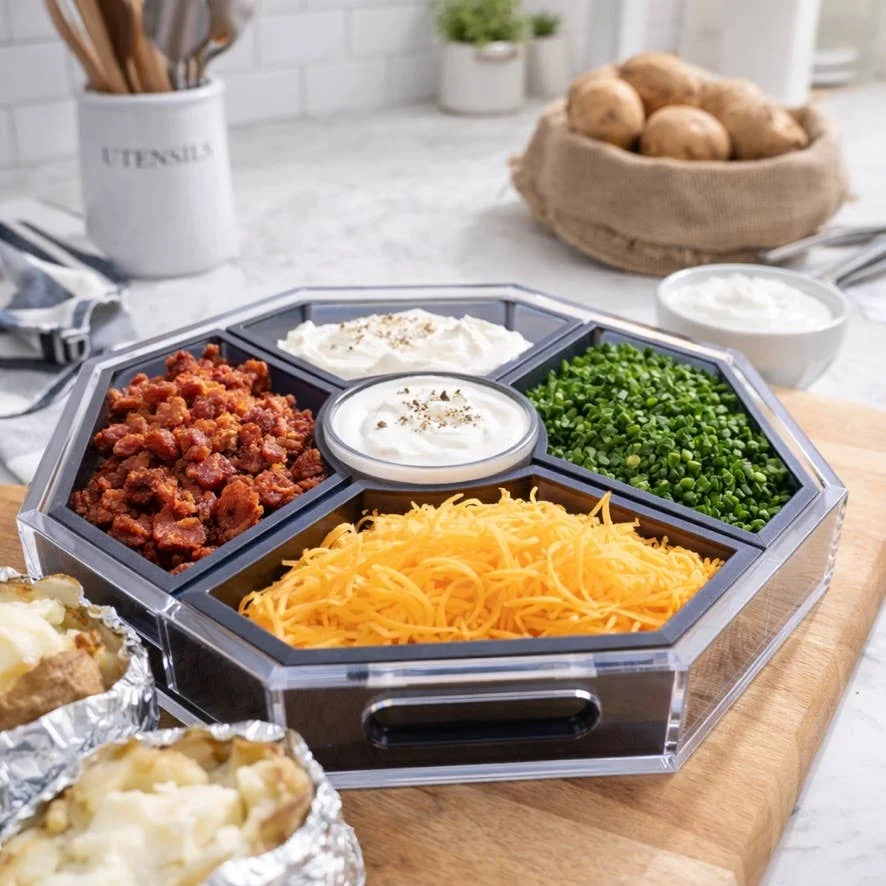 Acrylic Entertainer Tray, Social Serving, Clear/Black – Maven Home Acrylic Entertainer Tray, Social Serving, Clear/Black - 9