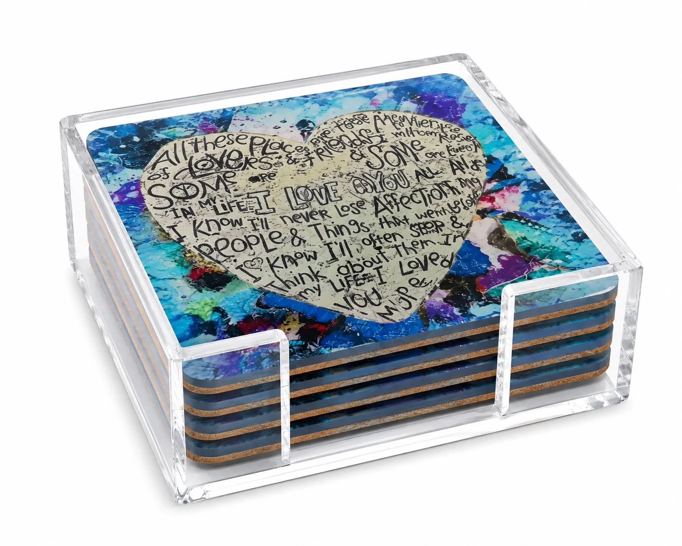 Acrylic Love Coaster, Blue Heart – Maven Home Acrylic Love Coaster, Blue Heart