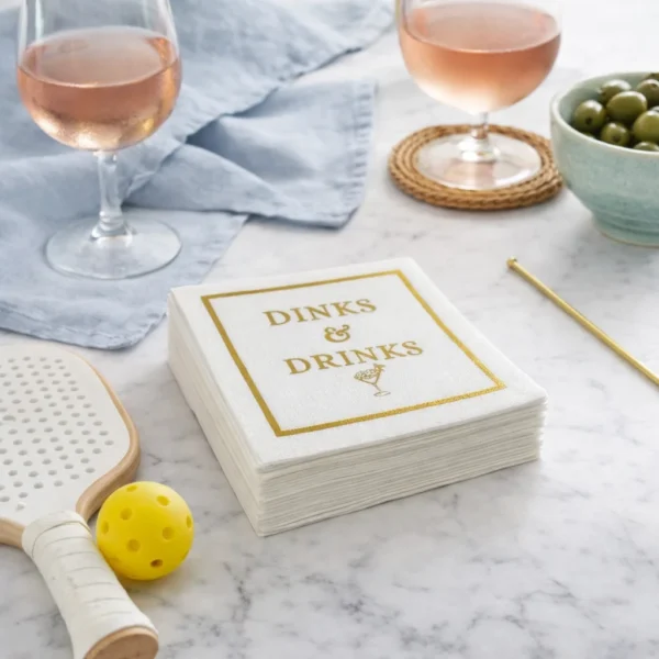 Linen-Feel Cocktail Napkins, Dinks & Drinks